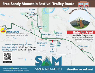 Sandy Mountain Festival Shuttle Route 
